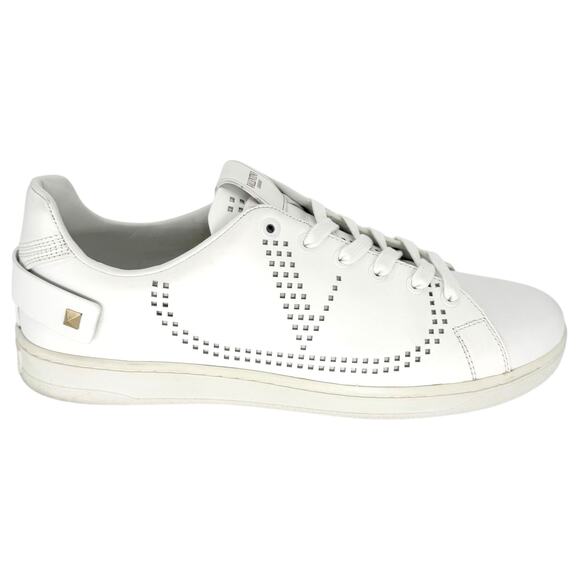 Valentino Shoes - VALENTINO GARAVANI Backnet Perforated Leather Sneakers EU 41 US 11 White V-Logo